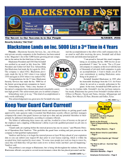 Summer 2016 - Blackstone Security