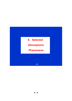 8. Selected Atmospheric Phenomena - ETH E