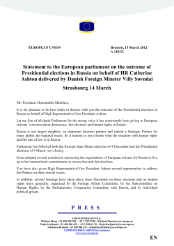 PRESS EN Statement to the European parliament on the outcome of