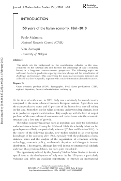 150 years of the Italian economy, 1861&ndash;2010