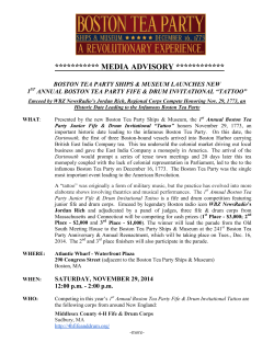 media advisory - Boston Tea Party Ships and Museum