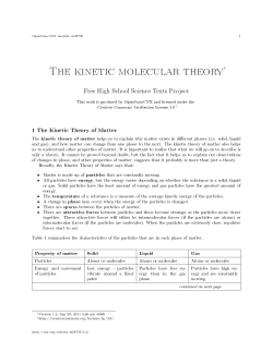 The kinetic molecular theory
