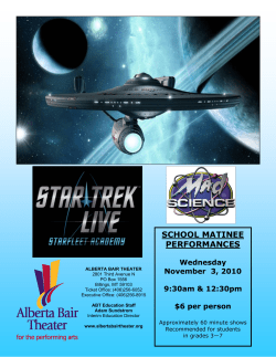 Star Trek Study Guide - Alberta Bair Theater