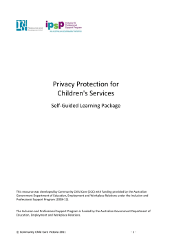 Privacy Protection for Children`s Services