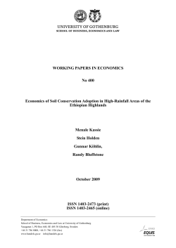 Economics of Soil Conservation Adoption in High-Rainfall