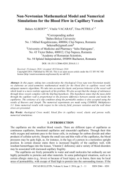 a three dimensional axi-symmetric model for the blood flow in thin