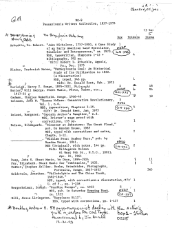 Holdings (part 1) - Pennsylvania Historical and Museum Commission
