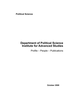 Political Science - Institut f&uuml;r H&ouml;here Studien