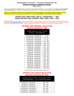Selection Schedule - Northeastern University