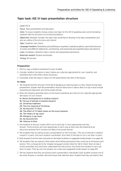 Topic presentation structure