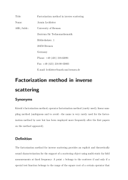 Factorization method in inverse scattering