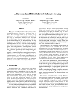 A Pheromone-Based Utility Model for