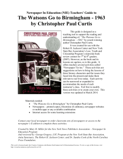 Teachers` Guide to The Watsons go to Birmingham