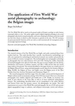 The application of First World War aerial photography to archaeology