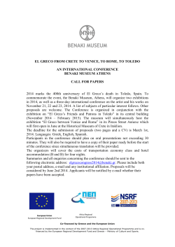 EL GRECO FROM CRETE TO VENICE, TO ROME, TO TOLEDO AN