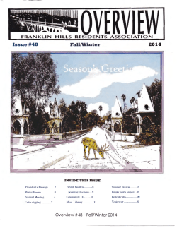 Fall issue #48 - Franklin Hills Residents Association