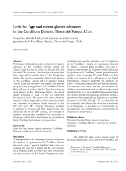 Little Ice Age and recent glacier advances in the Cordillera