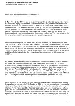 Maximilien Fran&ccedil;ois Marie Isidore de Robespierre