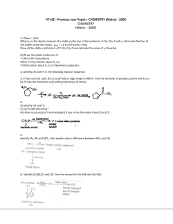 IIT-JEE - Previous year Papers -CHEMISTRY (Mains