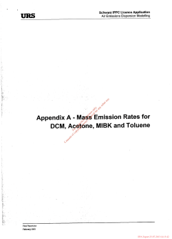 Appendix A - Mass Emission Rates for DCM, Acetone, MIBK and