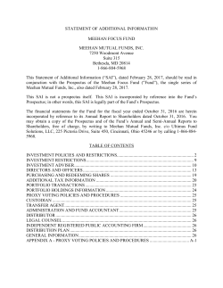 Statement of Additional Information