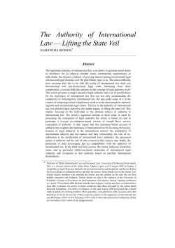 The Authority of International Law