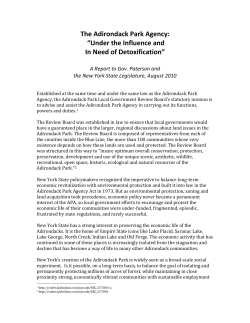 The Adirondack Park Agency: &ldquo;Under the Influence and In Need of