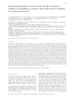 Intestinal parasites in swine in the Nordic countries
