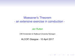 Moessner`s Theorem - an extensive exercise in coinduction -
