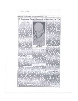 A Sudanese Court Hears of a Mercenary`s Life