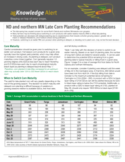ND and Northern MN Late Corn Planting Recommendations
