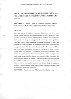 vapor liquid equilibrium andresidue curve map for acetic acid