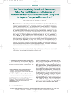 For Teeth Requiring Endodontic Treatment