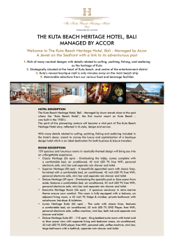 Hotel Factsheet - The Kuta Beach Heritage Hotel Bali