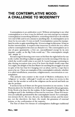 the contemplative mood: a challenge to modernity
