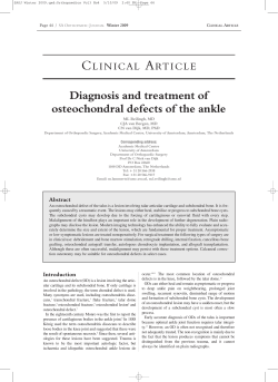 Diagnosis and treatment of osteochondral defects of