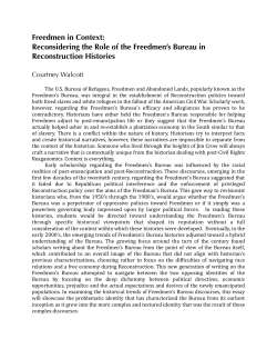 Freedmen in Context - Reconsidering the Role of the Freedmen`s