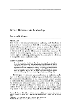 Gender Differences in Leadership