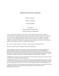 Minimum Wage Channels of Adjustment