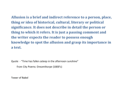 Allusion Notes and Sample