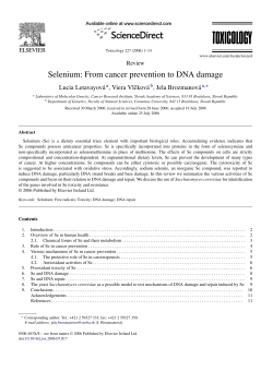 Selenium: From cancer prevention to DNA damage