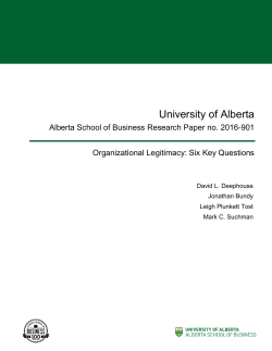 Organizational Legitimacy: Six Key Questions