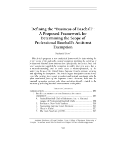 Business of Baseball - UC Davis Law Review