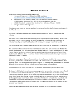 CREDIT HOUR POLICY