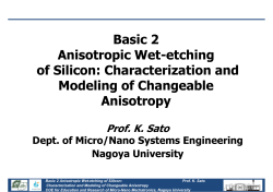 Basic 2 Anisotropic Wet-etching of Silicon: Characterization and