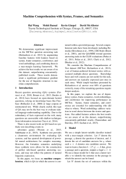 Machine Comprehension with Syntax, Frames, and