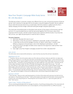 New Poor People`s Campaign Bible Study Series #2: Life Abundant