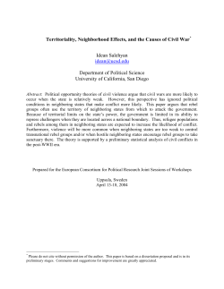 Territoriality, Neighborhood Effects, and the Causes of Civil War