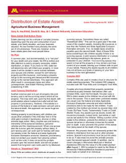 Distribution of Estate Assets - University of Minnesota Extension