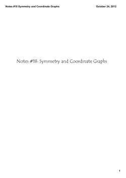 Notes #18 Symmetry and Coordinate Graphs